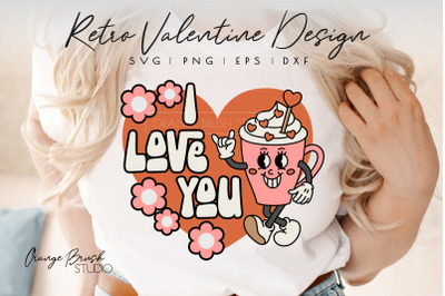 Retro Valentine SVG, I Love You, Retro Heart SVG for Cricut