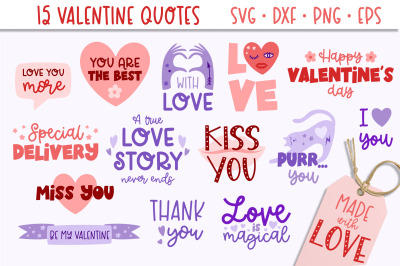 Valentines Day Quotes SVG Cut Files | Happy Valentines Day