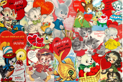 Retro Animal Valentine&#039;s Day Cards