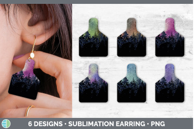 Night Sky Cow Tag Earring | Sublimation Cattle Ear Tag