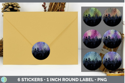 Night Sky Stickers | Sticker 1in Round Labels PNG Designs