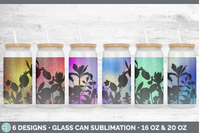 Floral Glass Can | Sublimation Beer Mason Jar