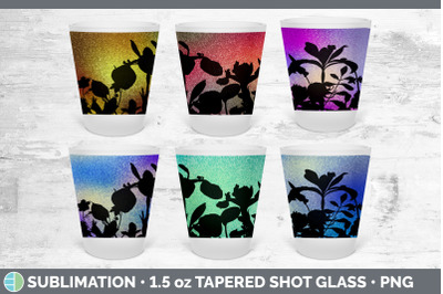 Floral Shot Glass Sublimation | Shot Glass 1.5oz Tapered