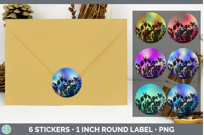 Floral Stickers | Sticker 1in Round Labels PNG Designs