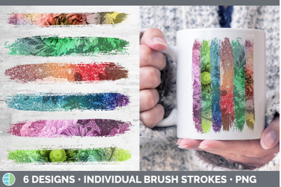 Floral Brush Strokes PNG | Sublimation Designs