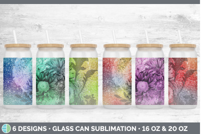 Floral Glass Can | Sublimation Beer Mason Jar