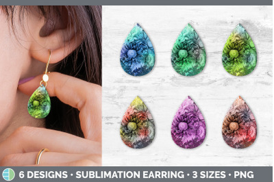 Floral Teardrop Earring | Sublimation Designs Bundle