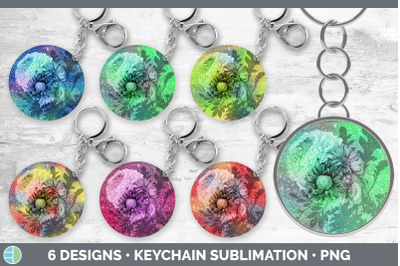 Floral Keychain Bundle | Keyring Sublimation Designs