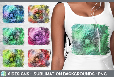 Floral Distressed Sublimation Background Panel