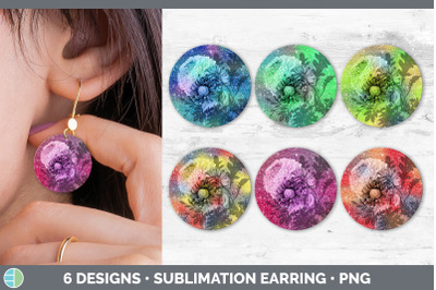 Floral Round Earring | Sublimation Designs Bundle