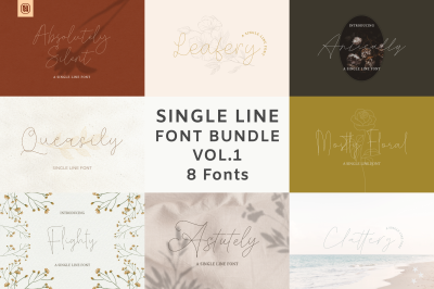 Single Line Font Bundle Vol 1