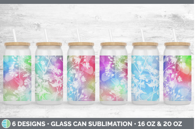 Floral Glass Can | Sublimation Beer Mason Jar