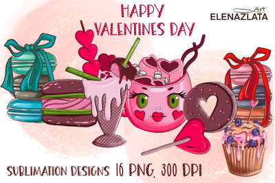 Sublimation Valentine Png, cake Png, love coffee Png