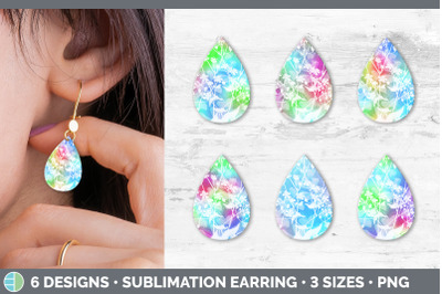 Floral Teardrop Earring | Sublimation Designs Bundle