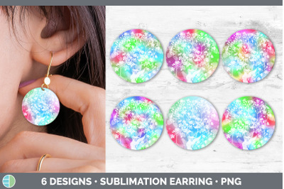 Floral Round Earring | Sublimation Designs Bundle