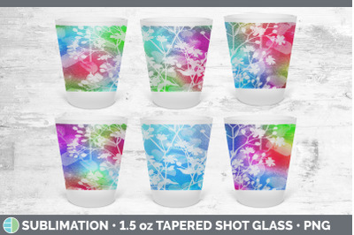 Floral Shot Glass Sublimation | Shot Glass 1.5oz Tapered