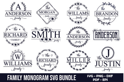 Family Monogram SVG Bundle