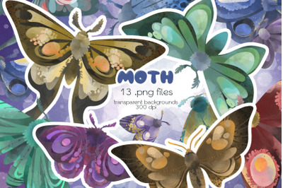 Moth Clipart - PNG Files