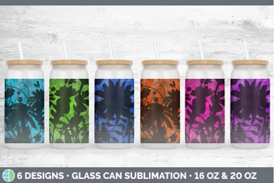 Floral Glass Can | Sublimation Beer Mason Jar