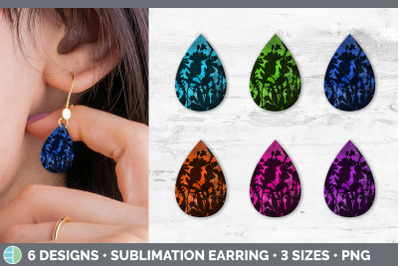 Floral Teardrop Earring | Sublimation Designs Bundle