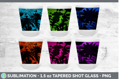 Floral Shot Glass Sublimation | Shot Glass 1.5oz Tapered