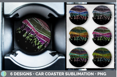 Cactus Car Coaster | Sublimation Designs Bundle