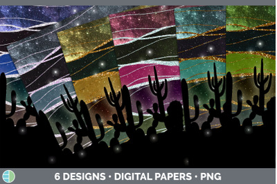 Cactus Backgrounds | Digital Scrapbook Papers