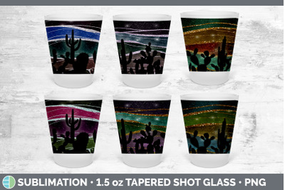 Cactus Shot Glass Sublimation | Shot Glass 1.5oz Tapered