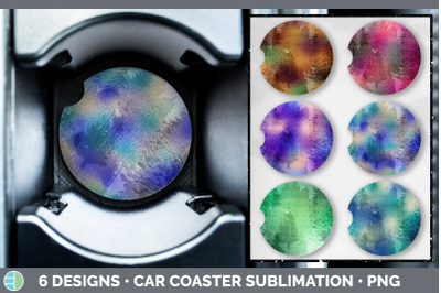 Floral Car Coaster | Sublimation Designs Bundle