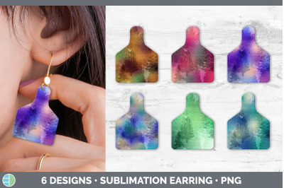 Floral Cow Tag Earring | Sublimation Cattle Ear Tag