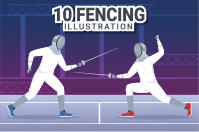 10 Fencing Player Sport Illustration