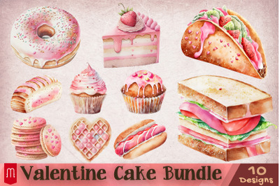 Valentine Cake Cliparts Bundle