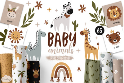 Baby animals vector collection