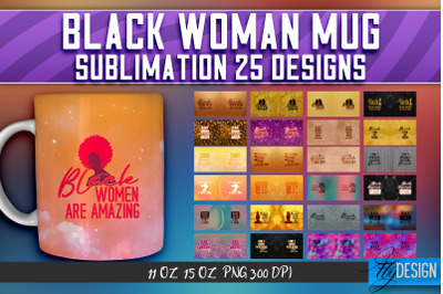 Black Woman Mug Sublimation | Coffee 11 Oz | 15 Oz Mug Sublimation v.1