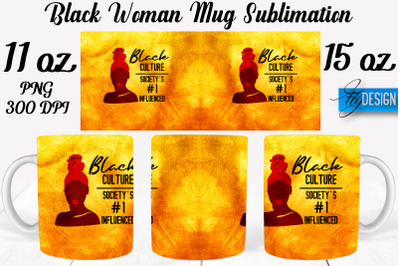 Black Woman Mug Sublimation | Coffee 11 Oz | 15 Oz Mug Sublimation