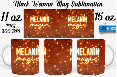 Black Woman Mug Sublimation | Coffee 11 Oz | 15 Oz Mug Sublimation