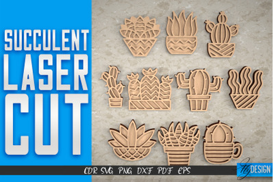 Succulent Laser Cut SVG | Plants SVG Design | CNC Files