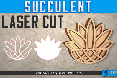 Succulent Laser Cut SVG | Plants SVG Design | CNC Files