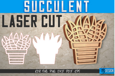 Succulent Laser Cut SVG | Plants SVG Design | CNC Files