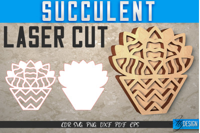 Succulent Laser Cut SVG | Plants SVG Design | CNC Files