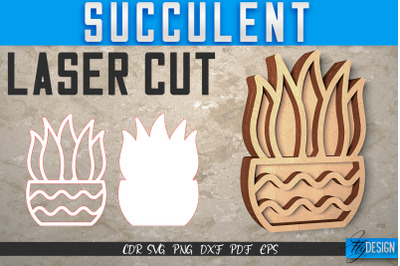 Succulent Laser Cut SVG | Plants SVG Design | CNC Files