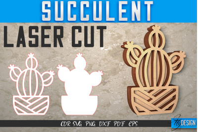 Succulent Laser Cut SVG | Plants SVG Design | CNC Files