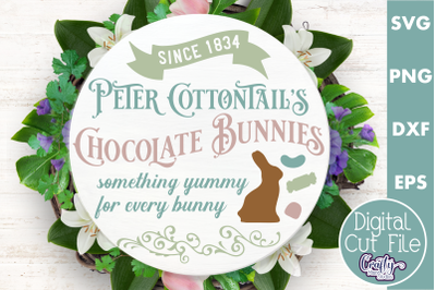 Chocolate Bunnies | Round Easter Svg | Door Hanger Svg