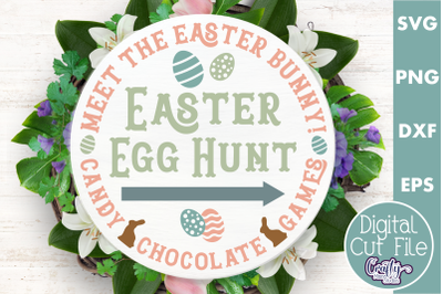 Easter Egg Hunt | Round Easter Svg | Door Hanger Svg