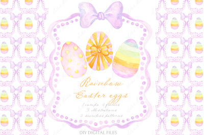 Rainbow Easter Eggs DIY Watercolor