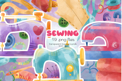 Sewing Clipart - PNG Files