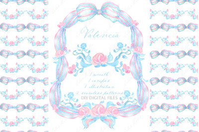 Valencia Light Blue and Pink Baby shower