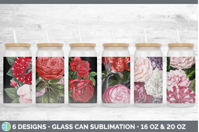 Romantic Rose Glass Can | Sublimation Beer Mason Jar