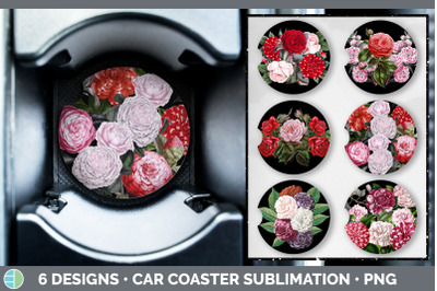 Romantic Rose Car Coaster | Sublimation Designs Bundle