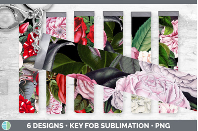 Romantic Rose Key Fob | Wristlet Sublimation